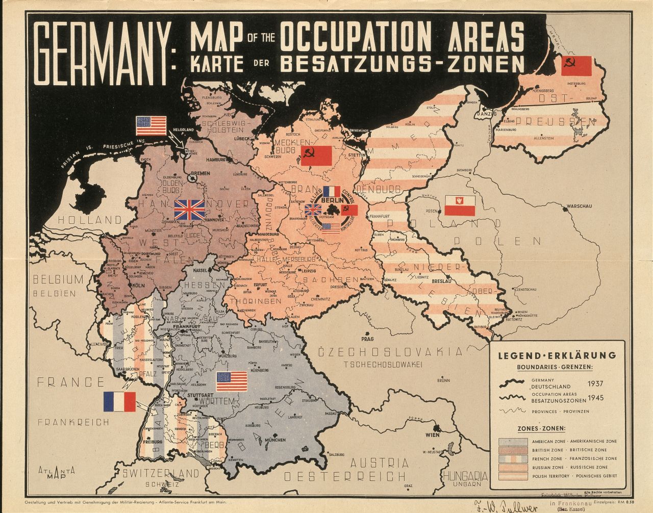 deutschland karte 1945 Lemo Objekt Karte Besatzungszonen 1945 1949 deutschland karte 1945